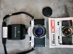 Pentax K1000, Pentax 50mm lens, Pentax flitser,lichtmeter OK, Audio, Tv en Foto, Fotocamera's Analoog, Ophalen of Verzenden, Zo goed als nieuw