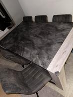 Eettafel, Ophalen, Gebruikt, Donker, 4 tot 6 stoelen