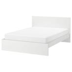 Cadre lit Malm Ikea 180200 avec sommier et matelas, Maison & Meubles, Enlèvement, Comme neuf, Blanc