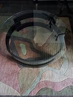 Salon tafel zwart rond glas 1 diameter, Huis en Inrichting, Tafels | Salontafels, Ophalen, Rond, Glas