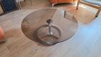 Ronde glazen salontafel - Leuven, Huis en Inrichting, Tafels | Salontafels, Ophalen, Gebruikt, Glas