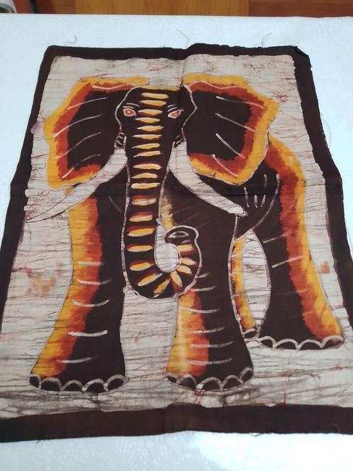 Tissu/textile africain XL éléphant, Antiquités & Art, Art | Art non-occidental, Enlèvement ou Envoi