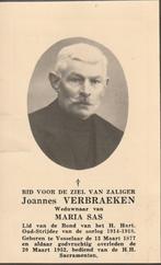 Oudstrijder 1914-1918 Joannes Verbraeken 1877-1952, Collections, Images pieuses & Faire-part, Enlèvement ou Envoi