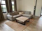 Salontafel - Lichte eiklook & zwart metaal, Huis en Inrichting, Tafels | Salontafels, Ophalen, 50 tot 100 cm, Vierkant, 50 tot 100 cm
