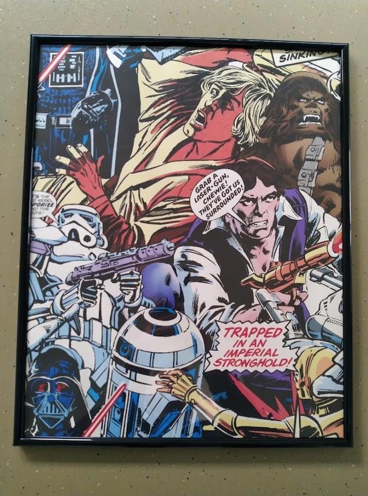 Vintage Kader - Mooie print Star Wars tafereel - Nieuw, Verzamelen, Star Wars, Zo goed als nieuw, Boek of Poster, Ophalen of Verzenden