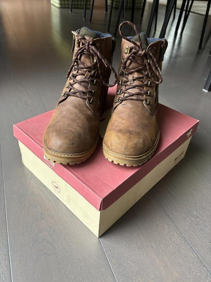 Mustang bottine met veters en rits maat 47, Kleding | Heren, Schoenen, Zo goed als nieuw, Boots, Bruin, Ophalen of Verzenden