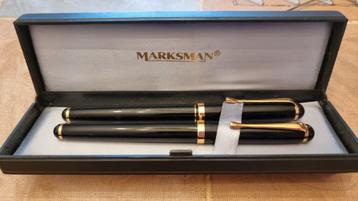 Marksman Pen Set Fountain & Ballpoint Black & Gold  Original beschikbaar voor biedingen