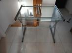 Bureau en verre trempé et aluminium, Maison & Meubles, Armoires | Meubles ordinateur, Enlèvement ou Envoi, Comme neuf, Verre