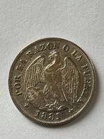 20 Centavos uit Chili - 1881 - .500 zilver, Ophalen of Verzenden, Zuid-Amerika, Losse munt, Zilver