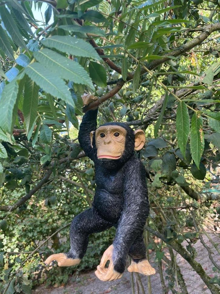 Beeld baby aapje, tuin, babykamer, dieren 42cm, Tuin en Terras, Tuinbeelden, Nieuw, Dierenbeeld, Kunststof, Ophalen