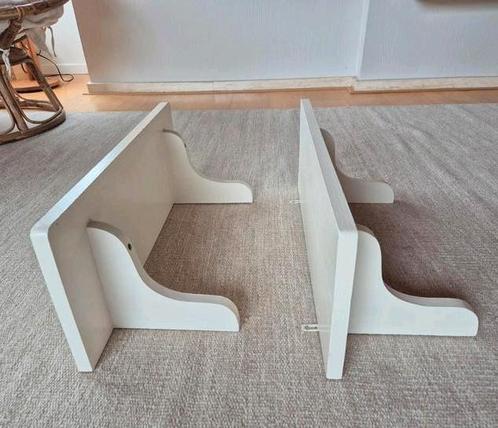 2 witte houten wandplankjes 60cm, Huis en Inrichting, Woonaccessoires | Wandplanken en Boekenplanken, Gebruikt, Ophalen