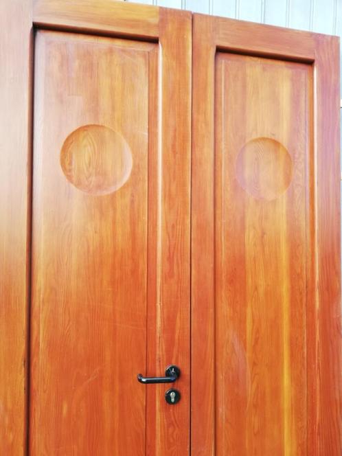 235,5hx132br Strakke dubbele houten buitendeuren, Bricolage & Construction, Châssis & Portes coulissantes, Enlèvement