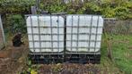 2x regenton 1000L + 2 plastieken paletten elk, Tuin en Terras, Ophalen, Gebruikt