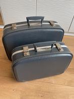 Set van 2 vintage grijze reiskoffers, Ophalen, Zo goed als nieuw