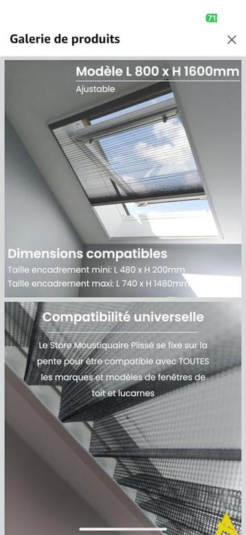 Moustiquaire pour fenêtre velux, Ophalen, Nieuw