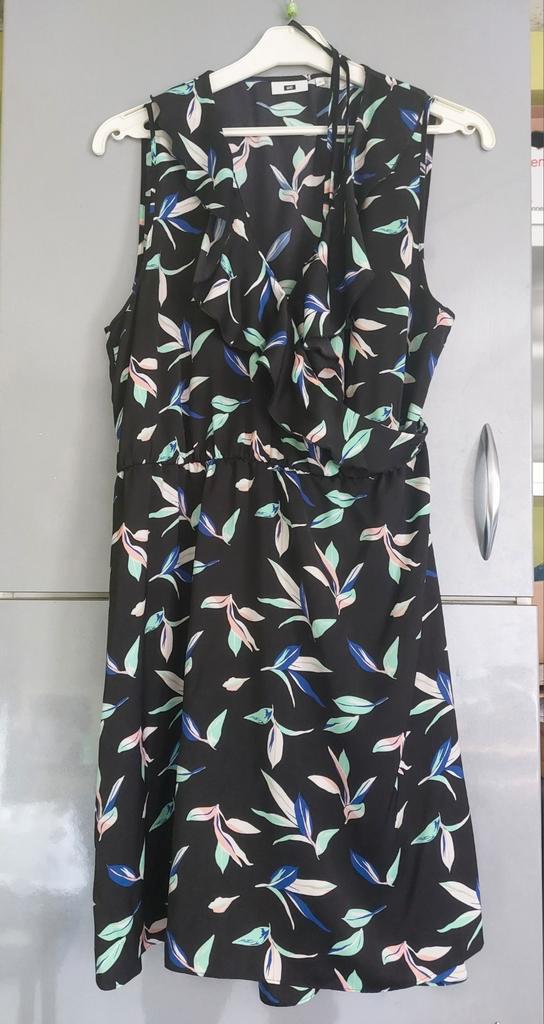 Robe porte feuille WE motifs feuilles taille XL, Kleding | Dames, Jurken, Zo goed als nieuw, Maat 46/48 (XL) of groter, Blauw