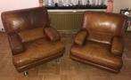 2x Leren zetel, Huis en Inrichting, Zetels | Zetels, Ophalen, Gebruikt, Leer