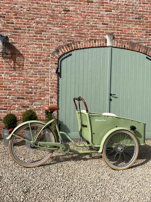 Unieke sage groene Johnny Loco bakfiets te koop!, Fietsen en Brommers, Fietsen | Bakfietsen, Zo goed als nieuw, Johnny Loco, Ophalen