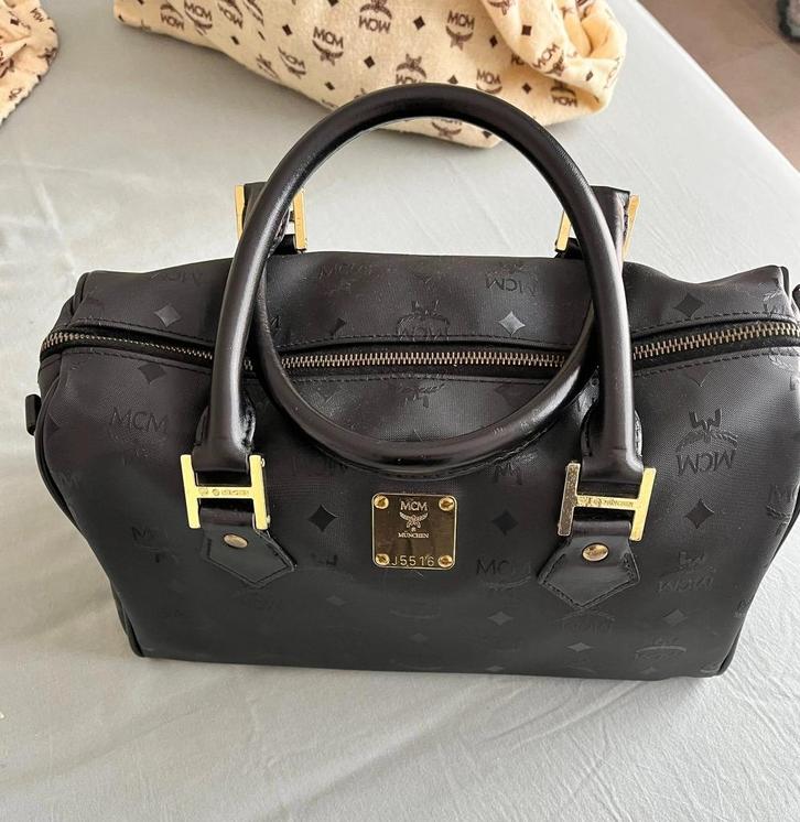 Véritable sac MCM noir monogrammé (années 80), Handtassen en Accessoires, Tassen | Damestassen, Gebruikt, Handtas, Zwart, Ophalen of Verzenden