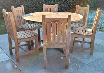 teak tuintafelset 6 stoelen  beschikbaar voor biedingen