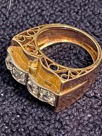 Gouden ring met natuurlijke diamanten, Handtassen en Accessoires, Broches, Goud, Goud, Zo goed als nieuw