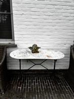 Marmeren tafeltje met gietijzeren onderstel voor buiten, Ophalen, Gebruikt