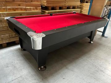 Pooltafel 8Ft Zwart met Rood laken - Biljart beschikbaar voor biedingen