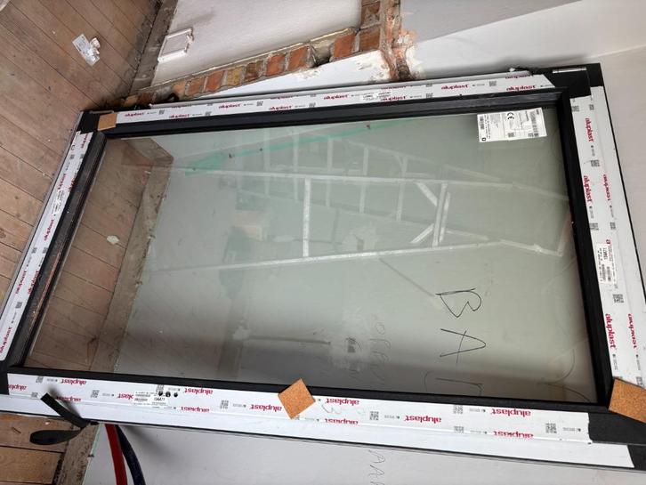 nieuw pvc raam Anthraciet, Doe-het-zelf en Bouw, Glas en Ramen, Nieuw, Gevelraam of Ruit, 160 cm of meer, 80 tot 120 cm, Dubbelglas