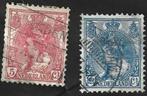 2 Postzegels Nederland 1899 Koningin Wilhelmina 'Bontkraag', Ophalen of Verzenden, T/m 1940, Gestempeld