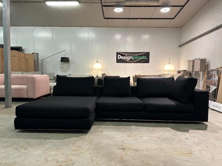Canapé Angle Minotti Hamilton Noir - PN: 20.000 €, Maison & Meubles, Canapés | Salons, Comme neuf, Banc d'angle, Quatre personnes ou plus
