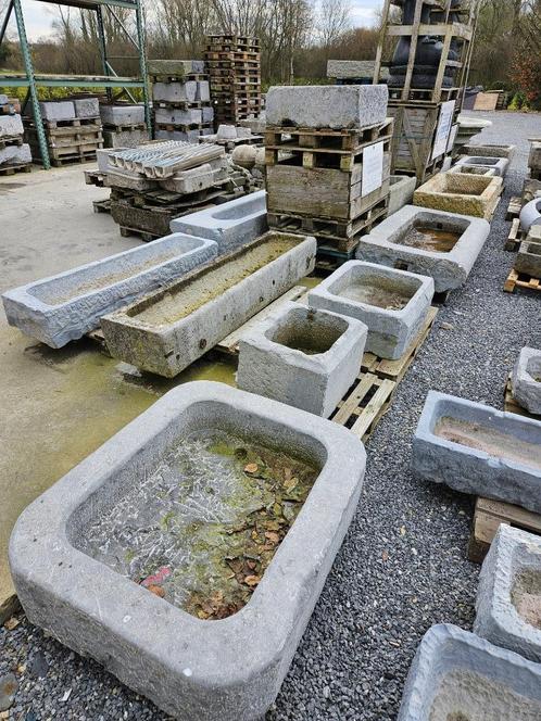 XXL blauwe stenen plantenbak of bak, geweldige keuze om te z, Tuin en Terras, Bloembakken en Plantenbakken, Gebruikt, Steen, Tuin