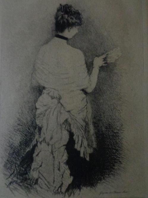 gravure originale Giuseppe De Nittis Femme avec éventail, Antiquités & Art, Art | Eaux-fortes & Gravures, Enlèvement ou Envoi