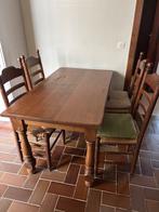 Houten eettafel met 4 stoelen, Huis en Inrichting, Ophalen, Gebruikt