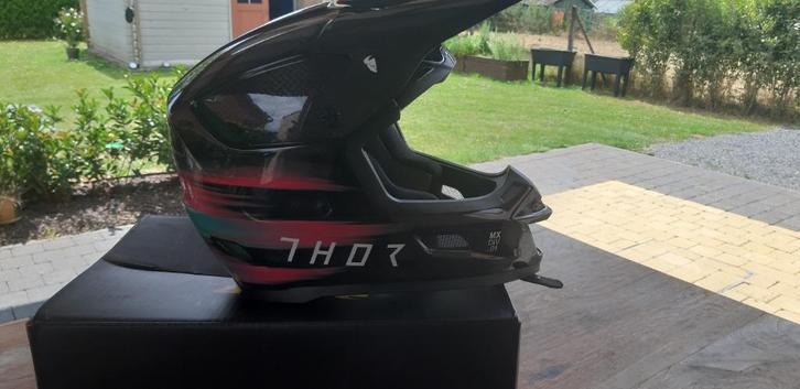 Thor Reflex Carbon helm maat S, Motoren, Kleding | Motorhelmen, Offroadhelm, S, Overige merken, Tweedehands, Ophalen