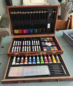 Koffertje schilder en tekenmateriaal + tafelezel+ verfdoek, Ophalen, Nieuw