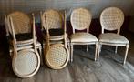 6 mooie rose/ecru eetkamer stoelen, Huis en Inrichting, Ophalen, Gebruikt, Overige kleuren, Riet of Rotan