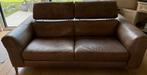 Buffel leren salon donker bruin, Ophalen, Gebruikt, Driepersoons, Leer