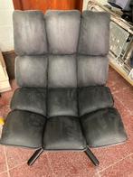 Fauteuil grijs/groen lederlook, Huis en Inrichting, Ophalen, Gebruikt, Grijs, Eén
