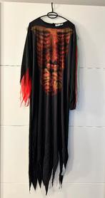Zwart halloweenpak met rood skelet + monstermasker, Ophalen of Verzenden, Zo goed als nieuw, Maat 48/50 (M), Kleding