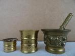 Miniatuur vijzel antieke koperen vijzeltjes met stamper 1950, Antiek en Kunst, Antiek | Brons en Koper, Ophalen of Verzenden, Koper