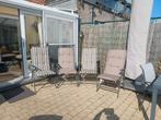 4 kussens voor tuinstoelen met hoge rugleuning (60€), Tuin en Terras, Tuinstoelen, Ophalen, Gebruikt, Aluminium, Inklapbaar