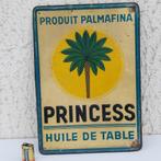 PLAQUE ETAIN PRINCESS PALMAFINA HUILE DE TABLE 1933 BRUX, Collections, Marques & Objets publicitaires, Utilisé, Enlèvement ou Envoi