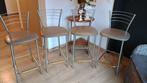 Lot de 4 chaises hautes - tabouret de bar, Ophalen, Gebruikt, Met voetsteun, Metaal