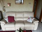 Salon cuir 3+1 crème Chateau d’Ax, Ophalen, Gebruikt, Leer