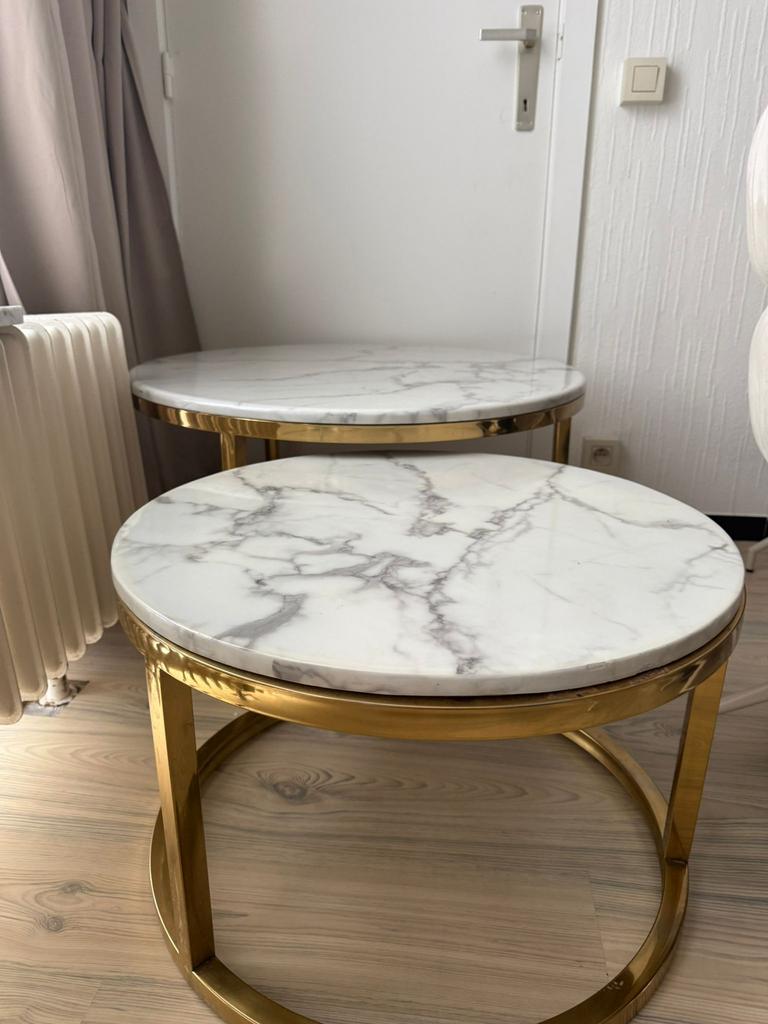 2marmeren tafels (110euro), Ophalen, Zo goed als nieuw