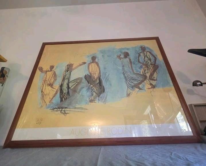 Impression d'art encadrée Auguste Rodin — Cinq Études de Dan, Antiquités & Art, Enlèvement