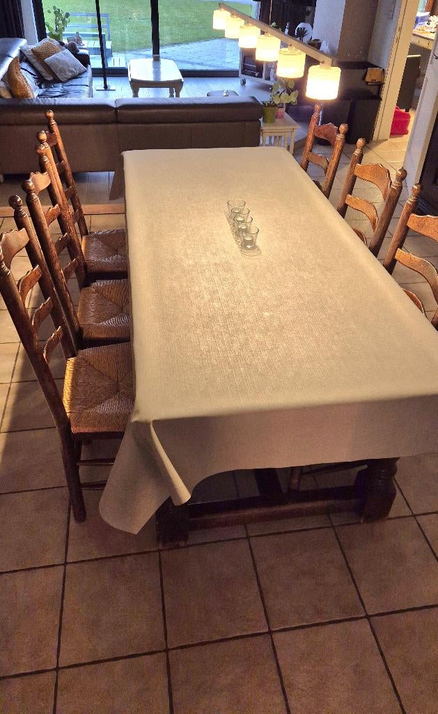 tafel, Huis en Inrichting, Tafels | Eettafels, Ophalen, Rustiek, Eikenhout, 50 tot 100 cm