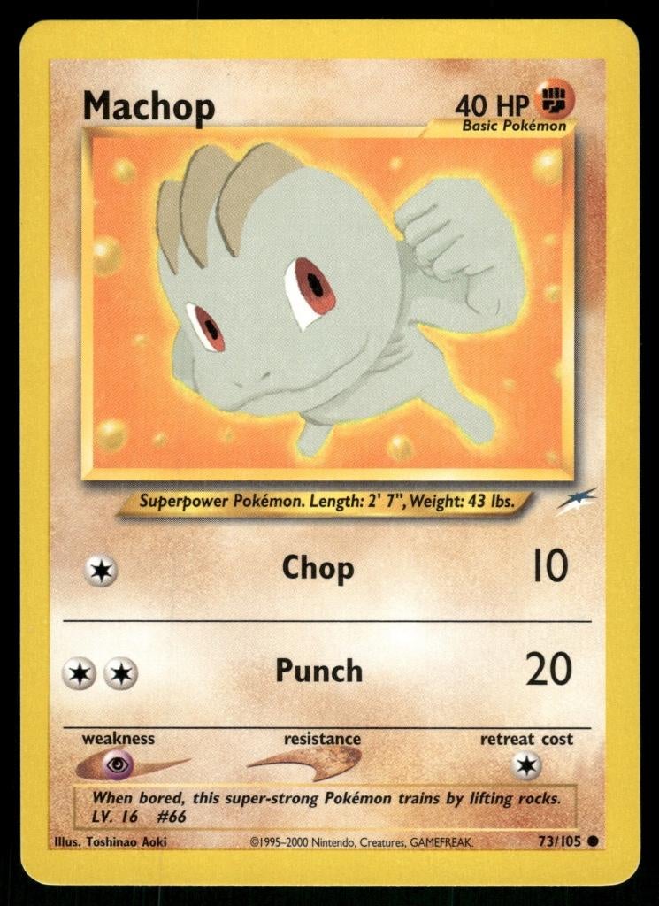 Machop 73/105 - Neo Destiny, Hobby en Vrije tijd, Verzamelkaartspellen | Pokémon, Gebruikt, Verzenden