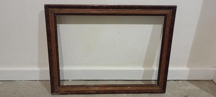 Cadre ancien bois Loupe d'Orme et liseré doré, 45.5x33, Maison & Meubles, Accessoires pour la Maison | Cadres, Utilisé, Bois, Enlèvement