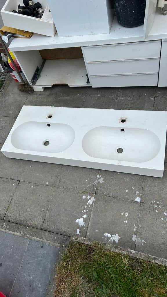 Dubbele wasbak 120 cm, Huis en Inrichting, Ophalen, Zo goed als nieuw